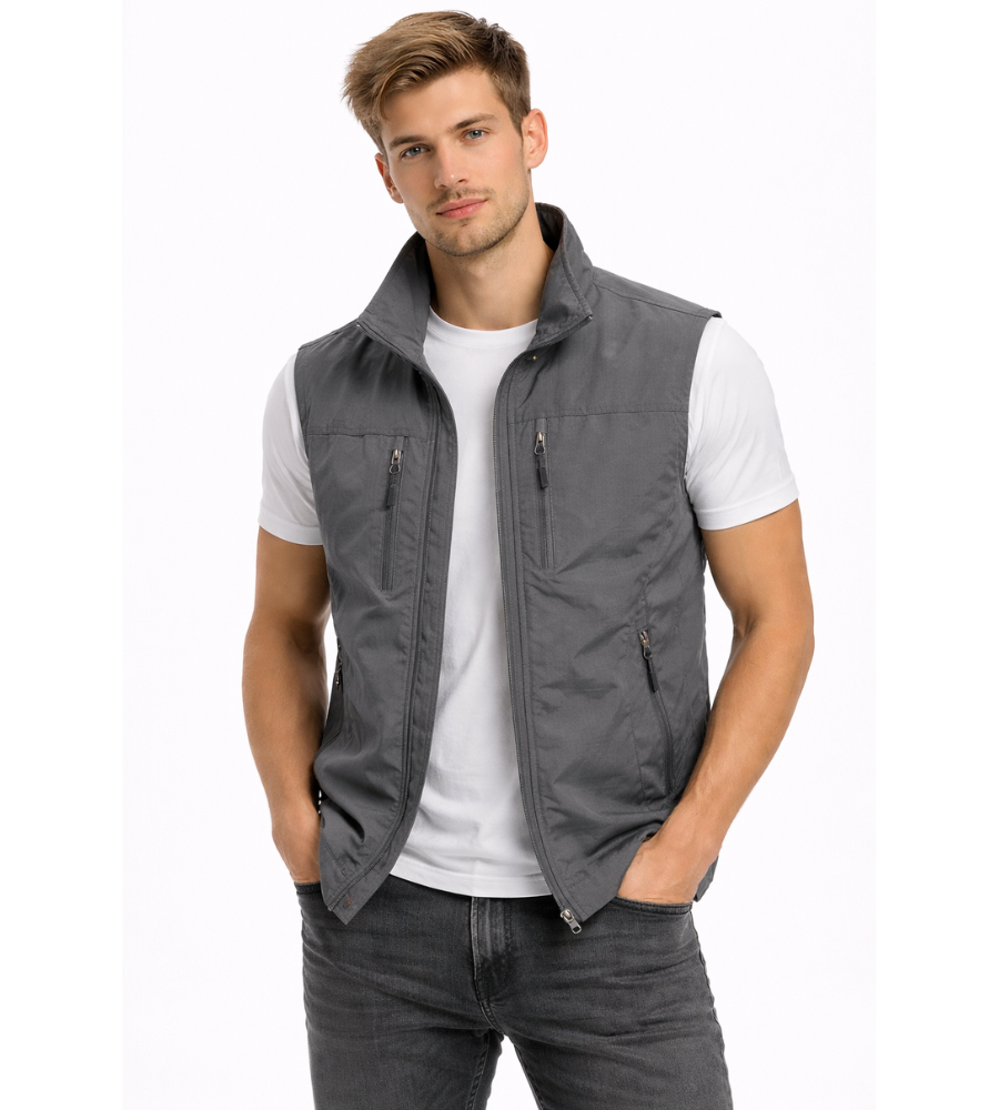 Men's Bodywarmer with Stand Collar – Outdoor Weekend Vest