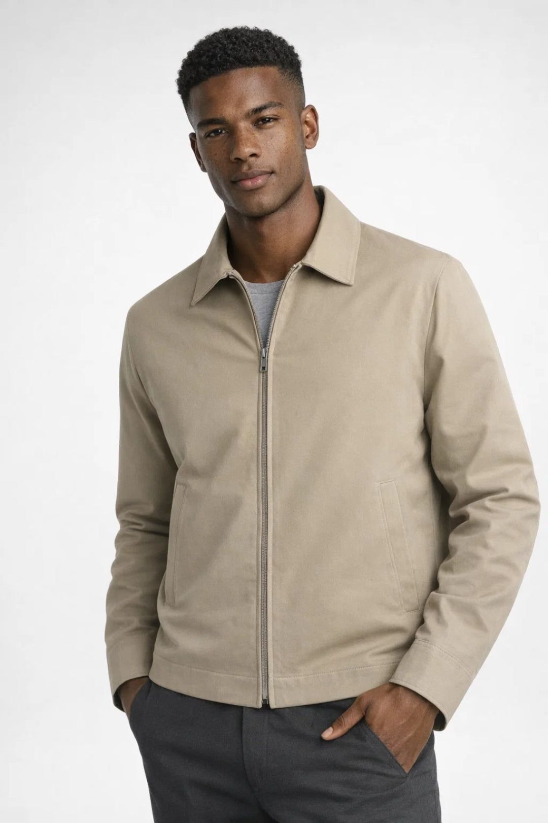 Marcelo | Men's Slim-Fit Jacket with Classic Collar - Smart Casual