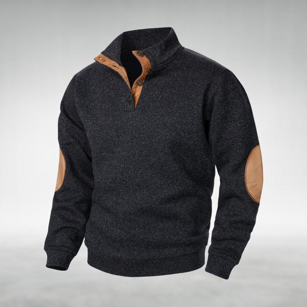 Laurent | Men's Quarter-Zip Sweater with Elbow Patches