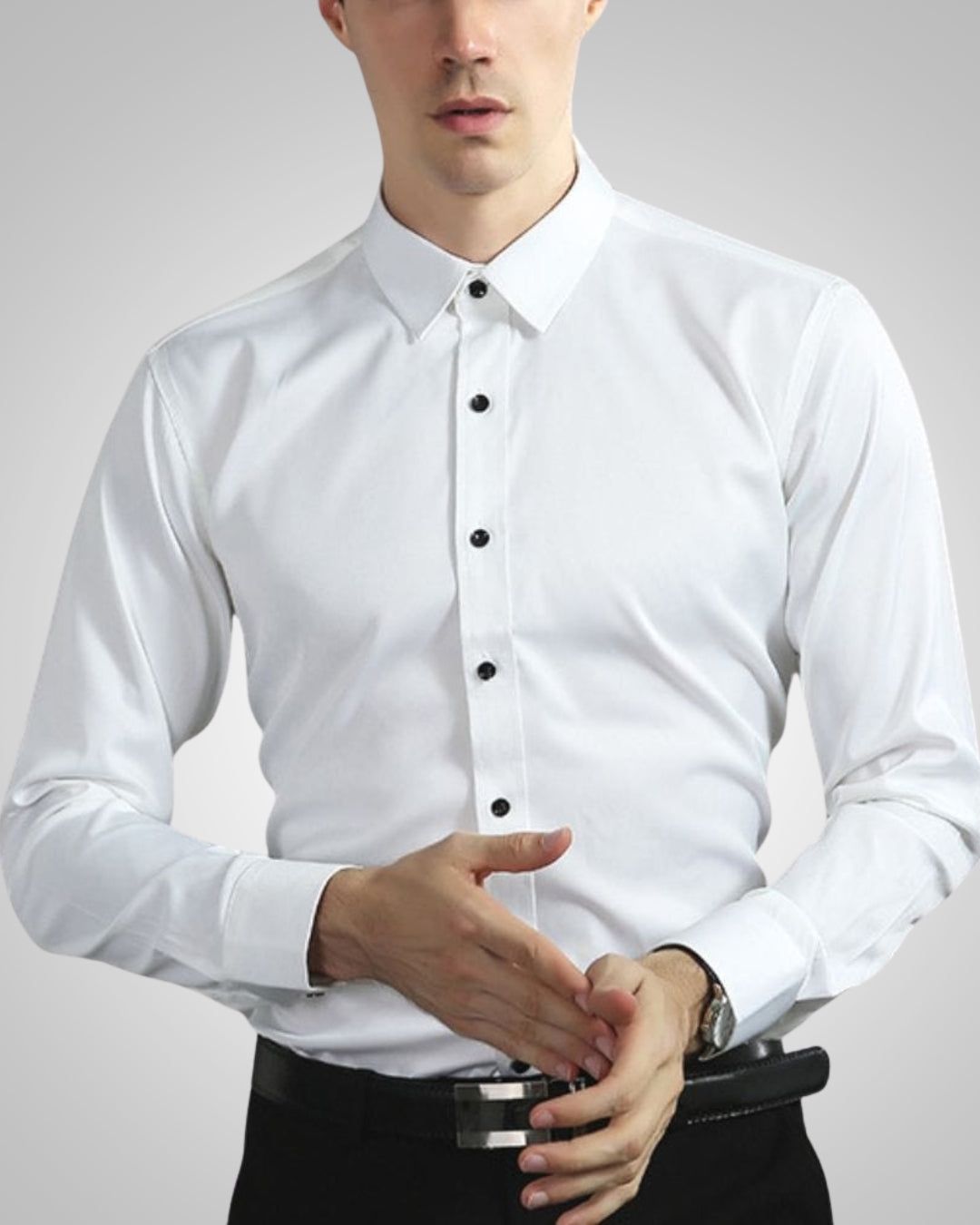 Editha | Men's Stretch Button-Front Shirt – Business Casual