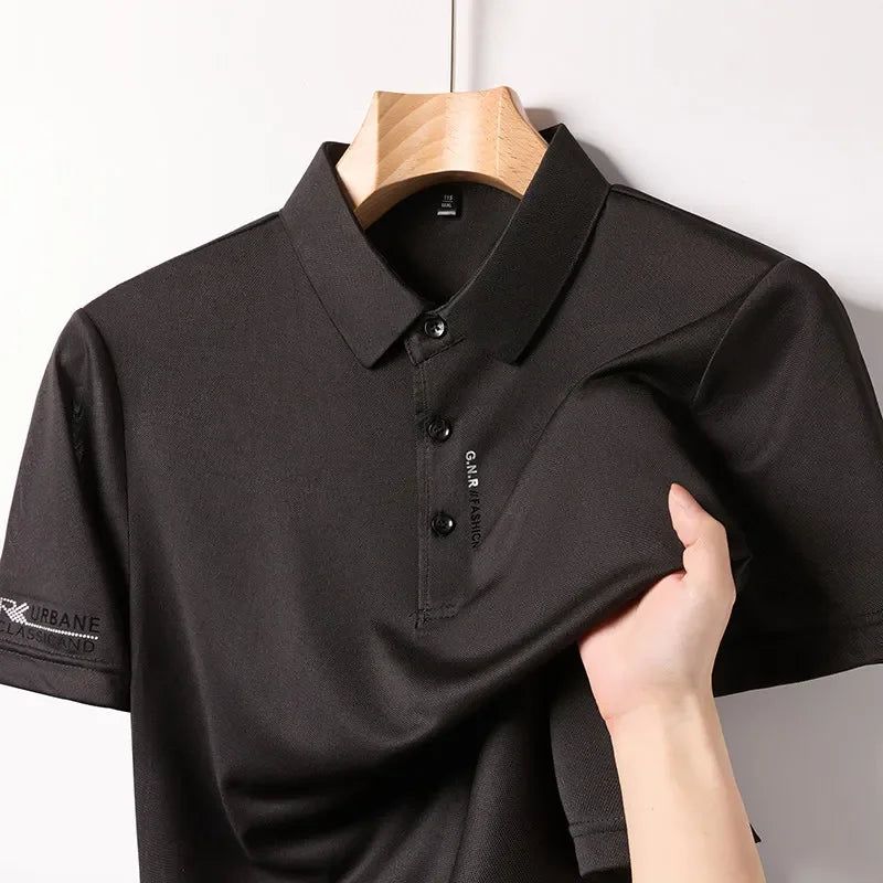 Colton | Men's Polo Shirt Short Sleeve Button Front Casual