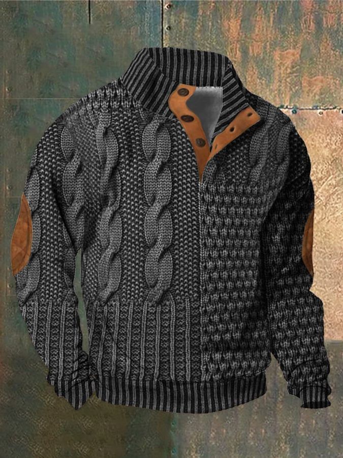 Men's Cable Knit Zip-Up Sweater – Casual Weekend Layer