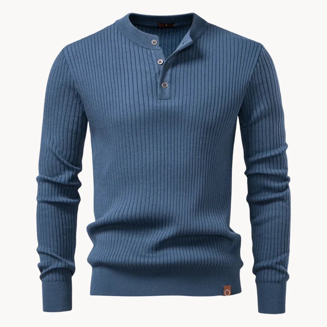 Marcus | Men's Sweater Button-Front Round Neck Everyday