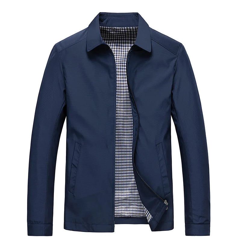 Men's Zip-Front Jacket, Minimalist Lightweight Casual Outerwear