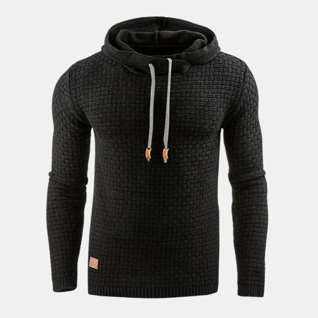 Marcus | Men's Waffle Knit Hoodie Pullover - Casual Weekend Layer