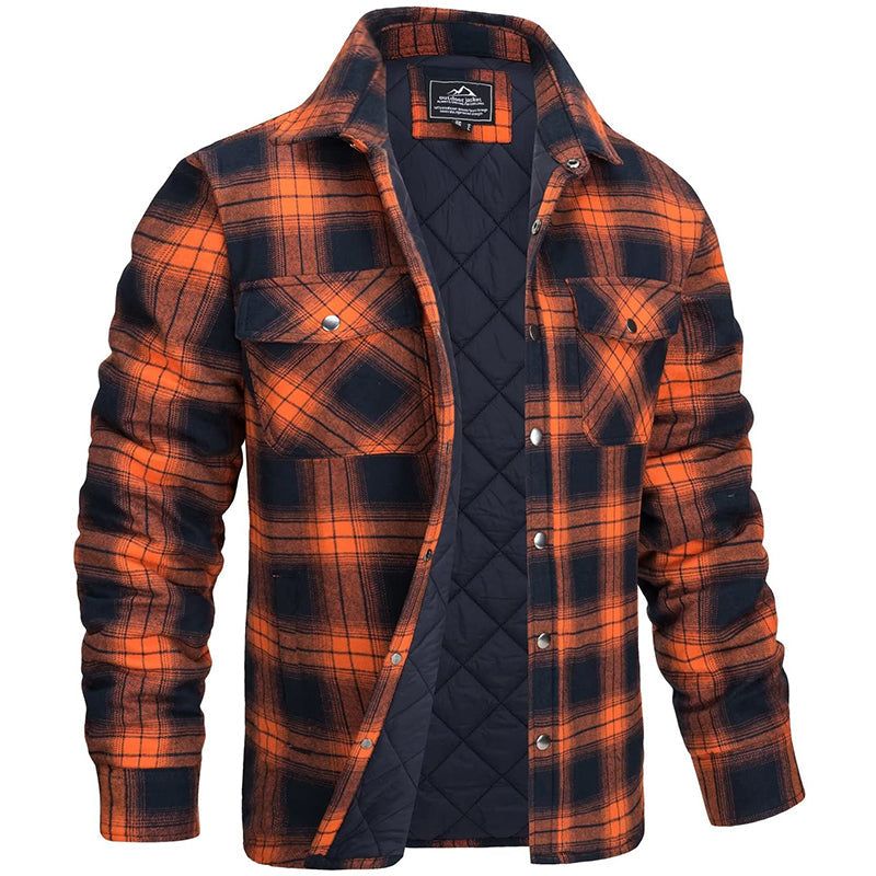 Men's Overshirt | Plaid Snap-Button Spring Layer
