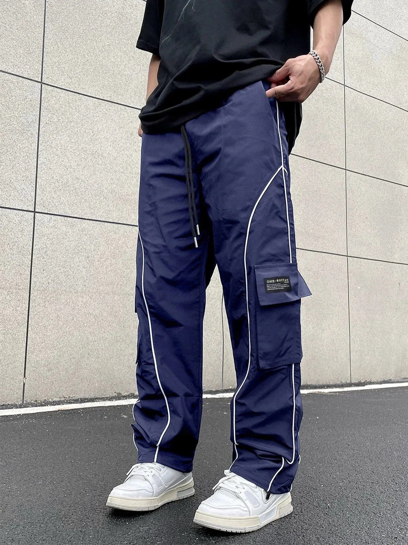 Men's Cargo Marieke Relaxed-Fit Side-Stripe Trousers – Casual Wear