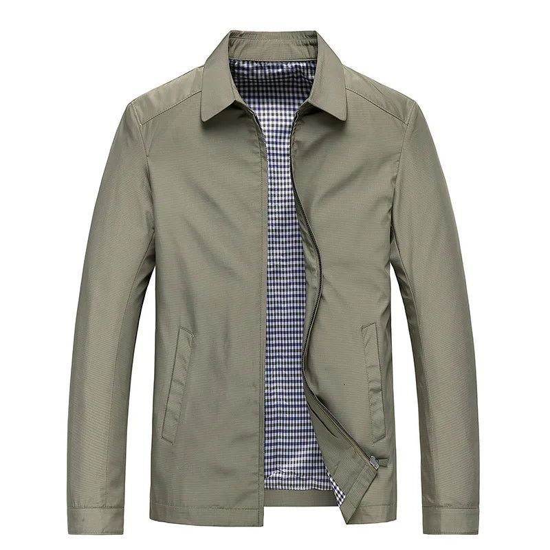 Men's Zip-Front Jacket, Minimalist Lightweight Casual Outerwear