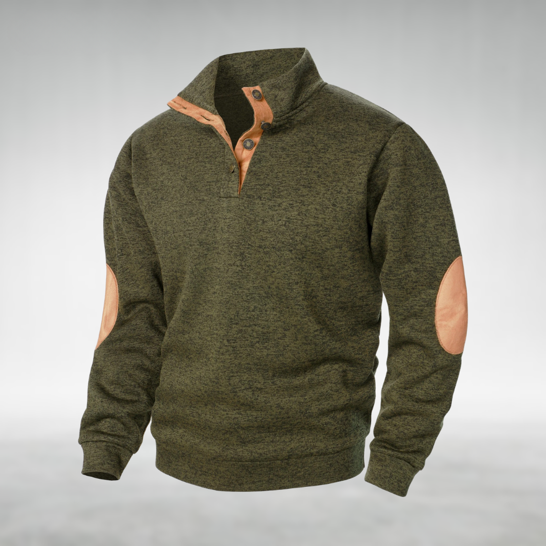 Laurent | Men's Quarter-Zip Sweater with Elbow Patches
