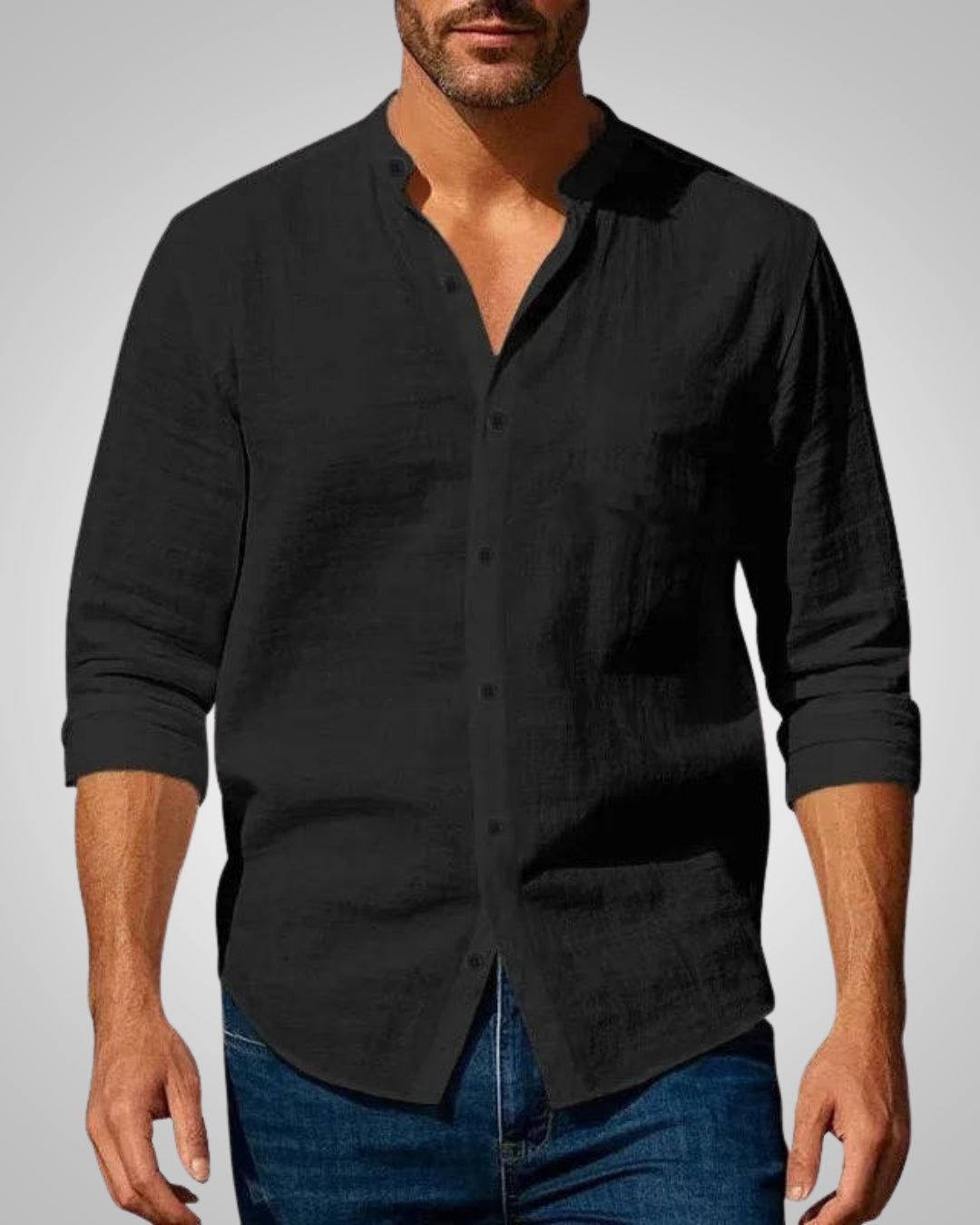 Theodore | Men's Slim-Fit Stand Collar Summer Shirt