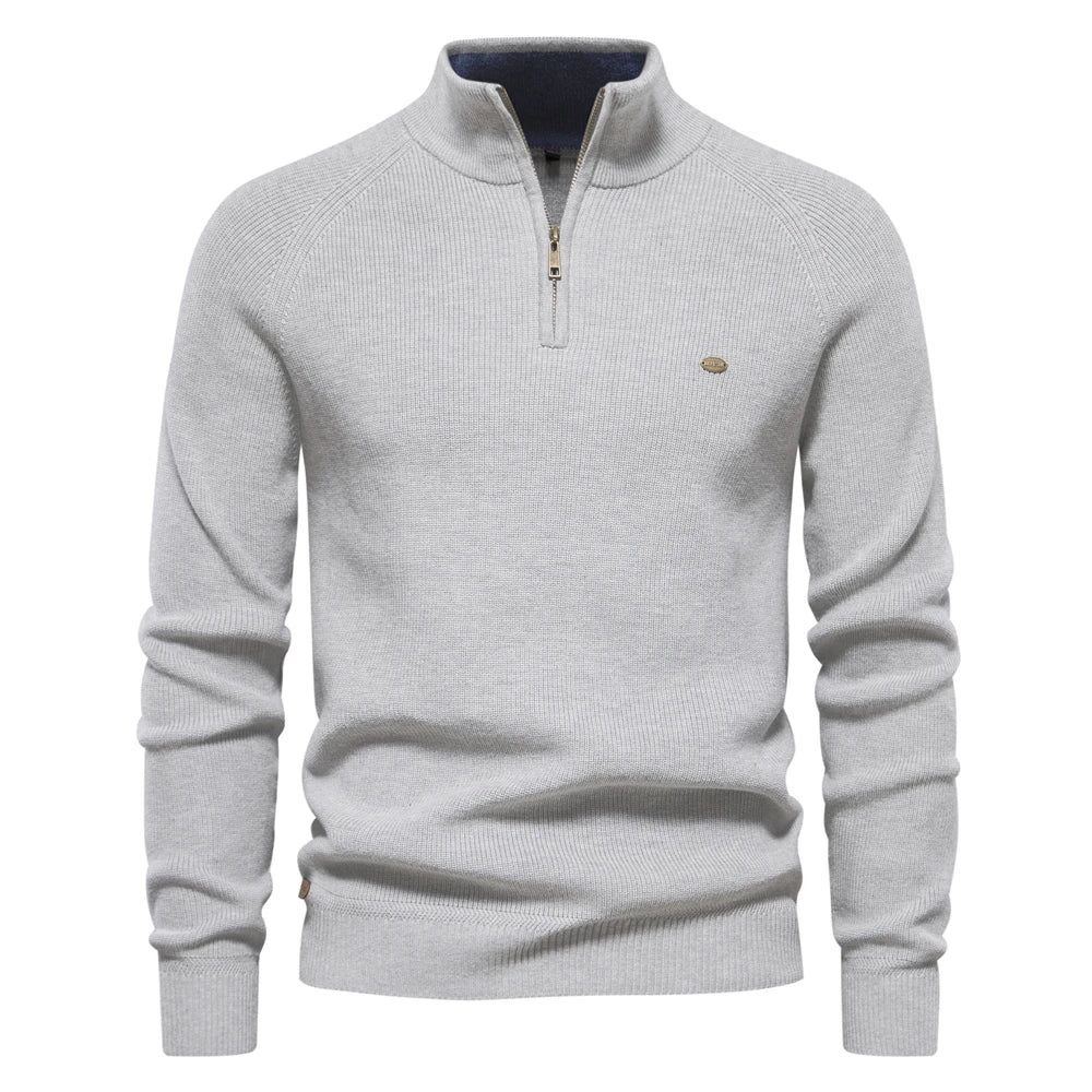 Kai | Men's Zip-Up Sweater Ribbed Cuffs – Winter Layering