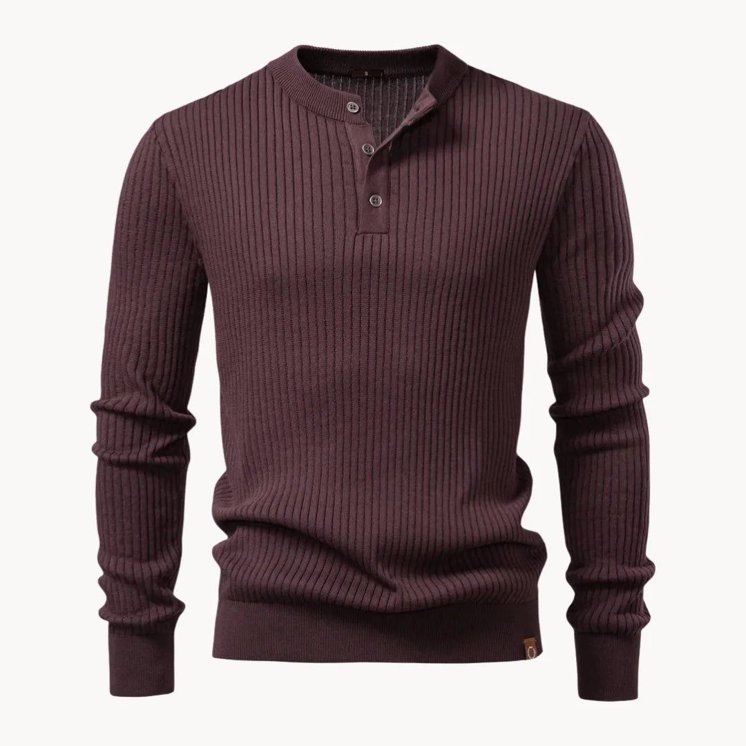 Marcus | Men's Sweater Button-Front Round Neck Everyday