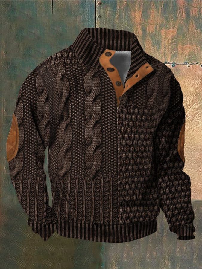 Men's Cable Knit Zip-Up Sweater – Casual Weekend Layer