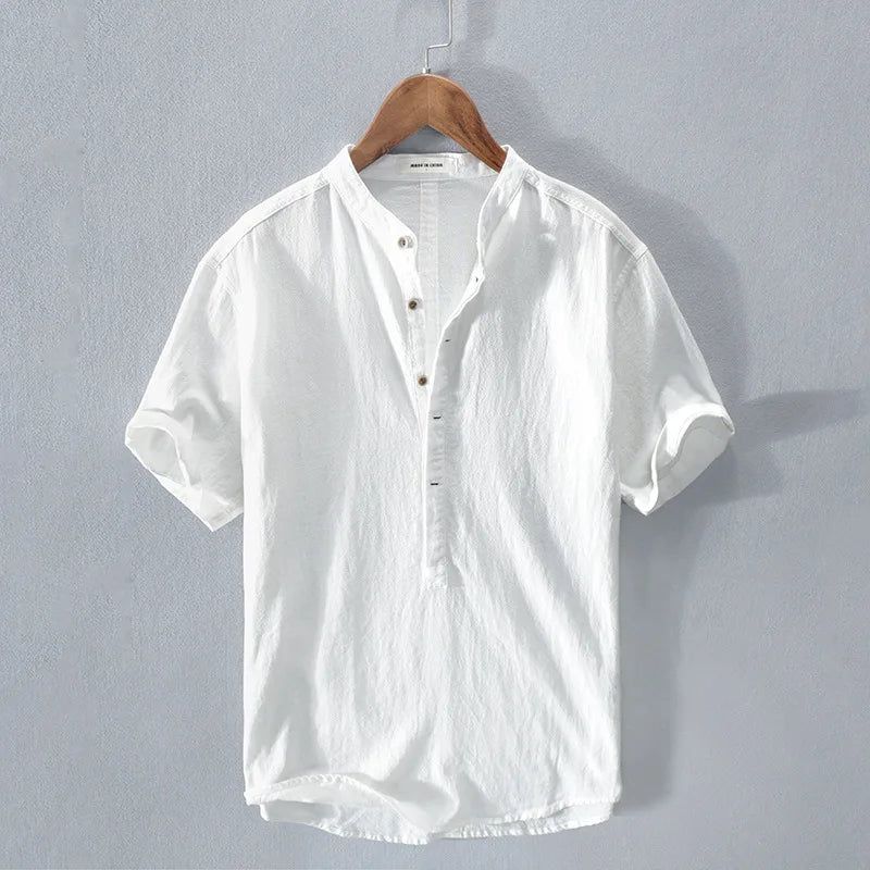 Zaylen | Men's Stand-Collar Short Sleeve Shirt – Casual Wear
