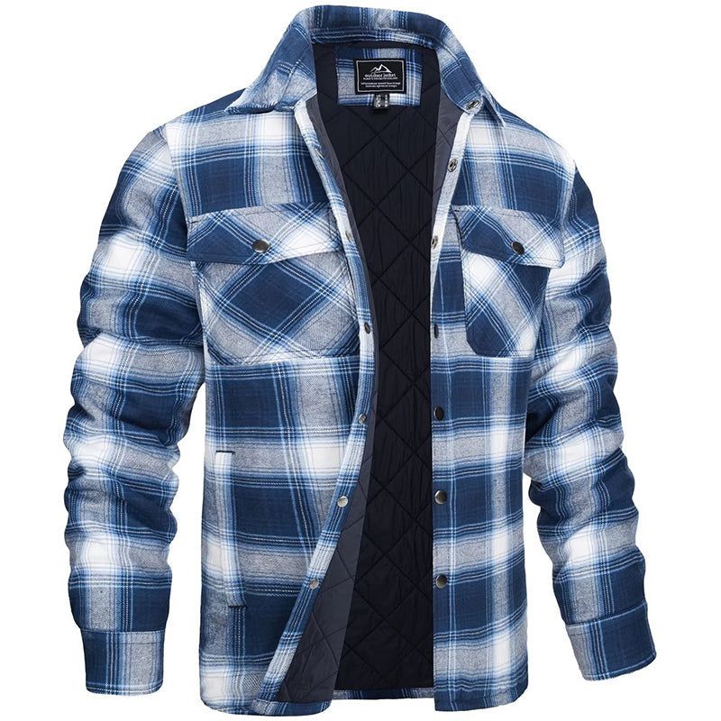 Men's Overshirt | Plaid Snap-Button Spring Layer