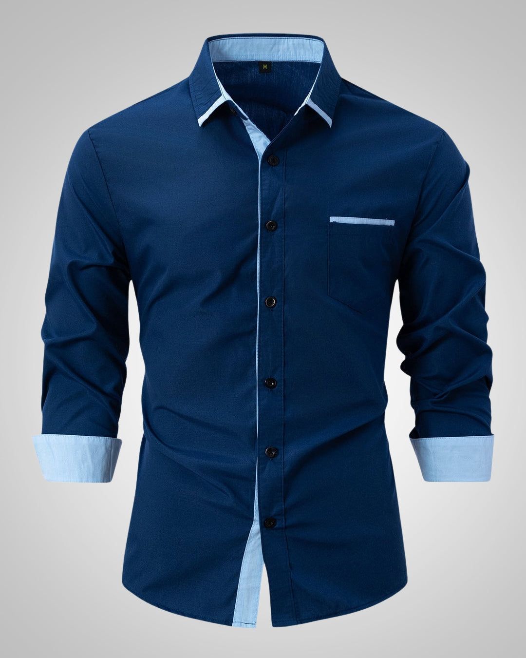 Blanche | Men's Classic Long Sleeve Shirt with Chest Pocket