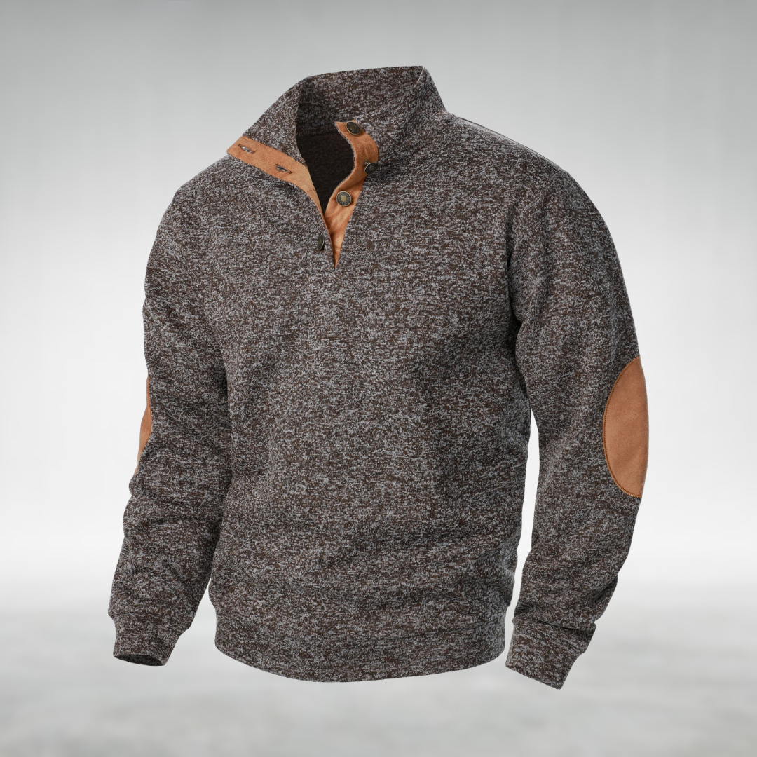 Laurent | Men's Quarter-Zip Sweater with Elbow Patches