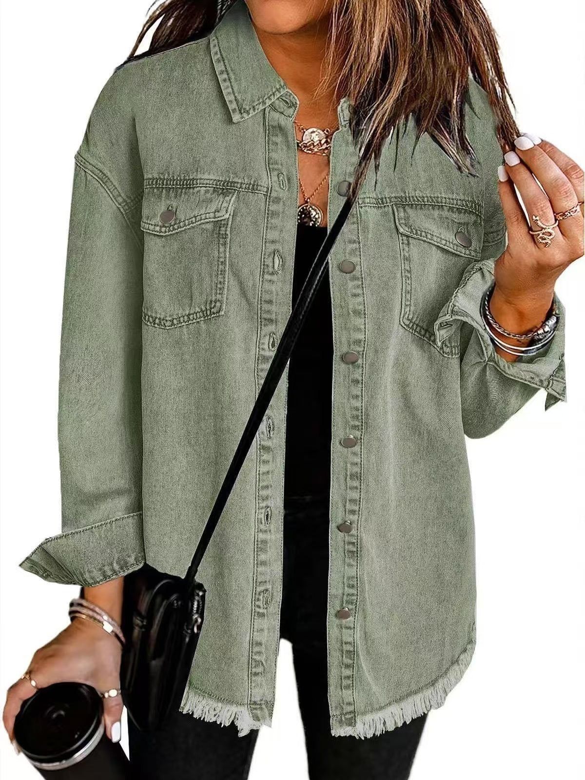 Alida | Collared Button-Front Jacket with Chest Pockets