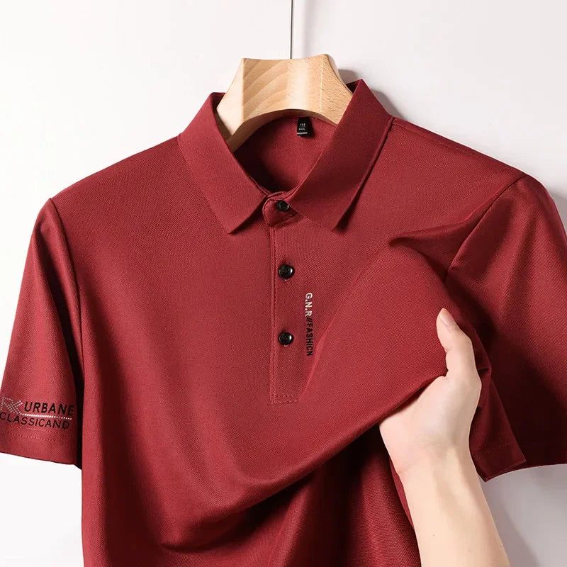 Colton | Men's Polo Shirt Short Sleeve Button Front Casual