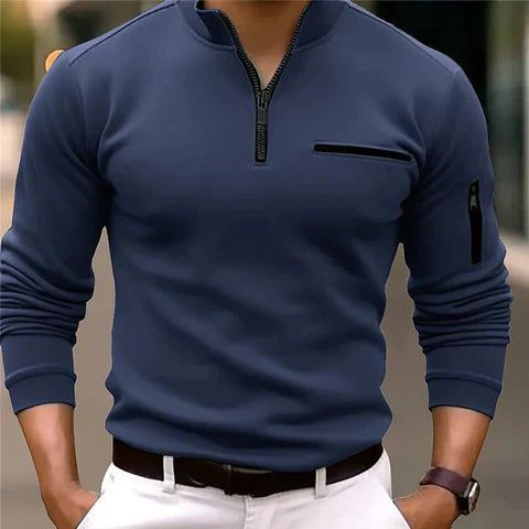 Marcus | Men's Zip Sweater with Pockets – Casual Everyday Layering