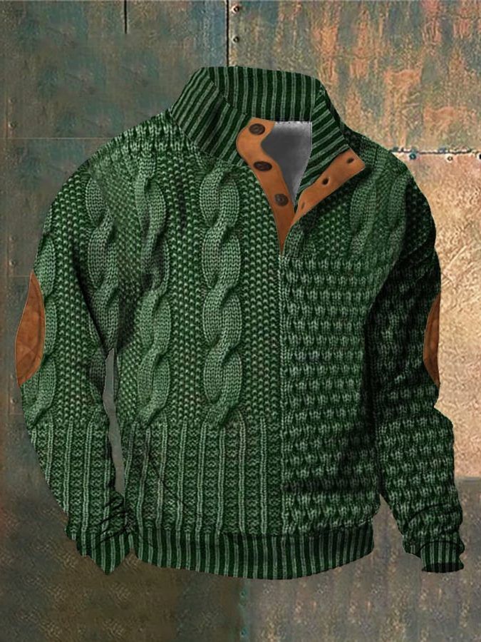 Men's Cable Knit Zip-Up Sweater – Casual Weekend Layer