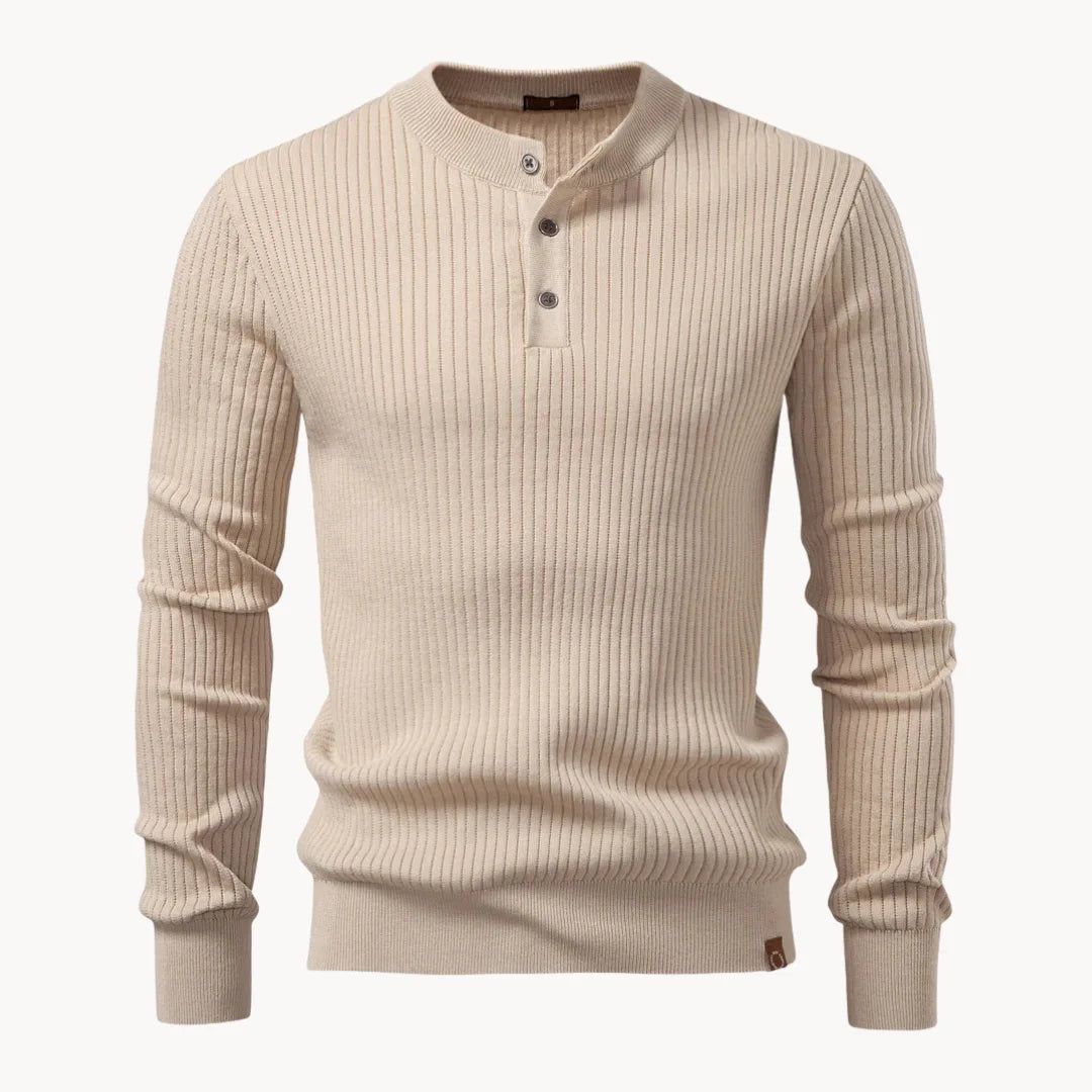 Marcus | Men's Sweater Button-Front Round Neck Everyday
