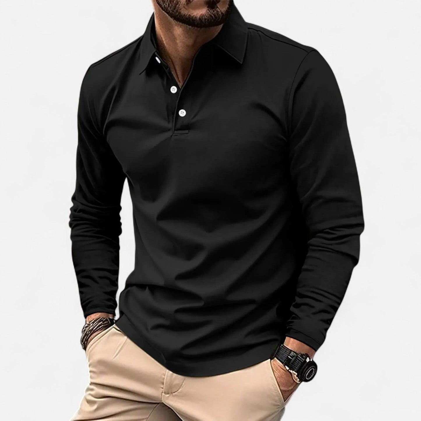 Jimmy | Men's Classic Regular-Fit Long Sleeve Polo Shirt