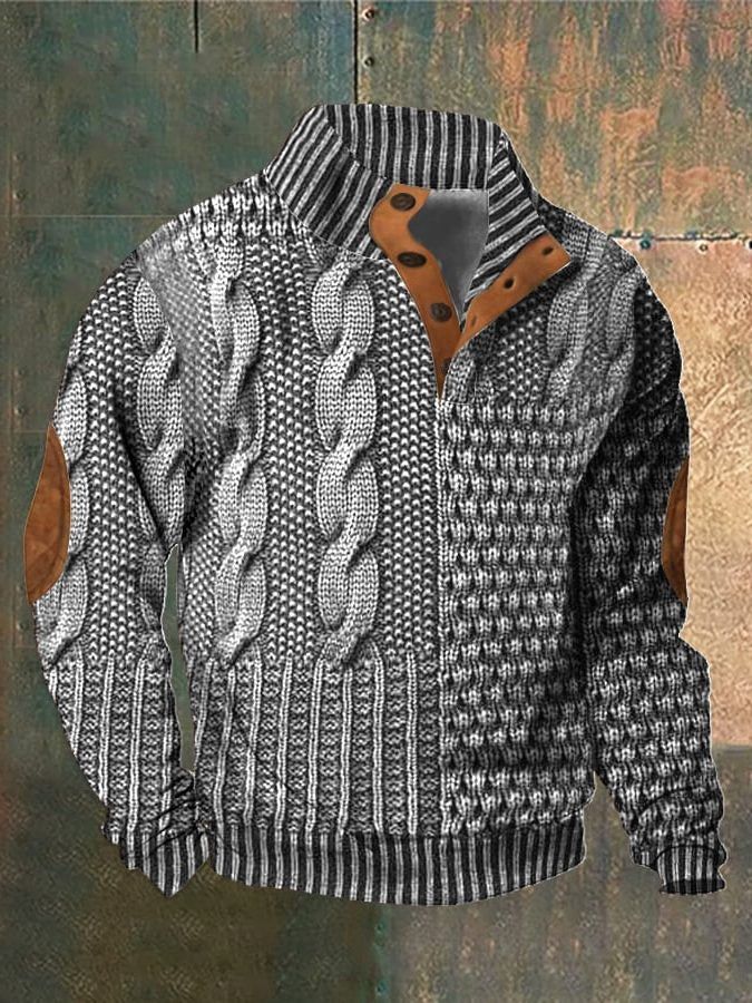 Men's Cable Knit Zip-Up Sweater – Casual Weekend Layer