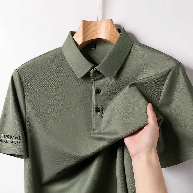 Colton | Men's Polo Shirt Short Sleeve Button Front Casual