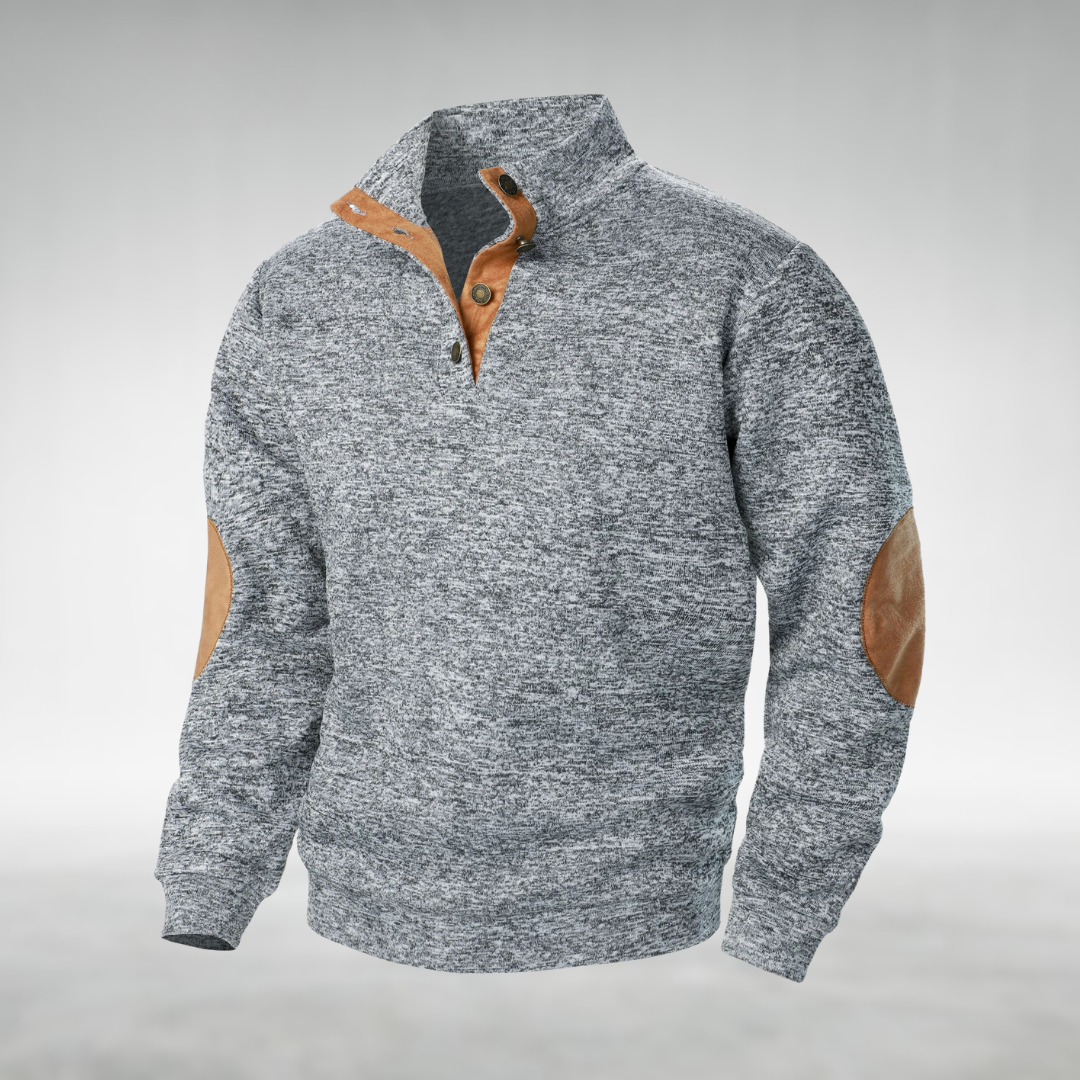 Laurent | Men's Quarter-Zip Sweater with Elbow Patches