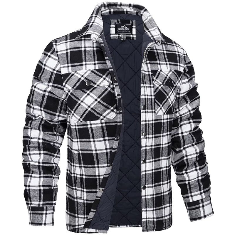 Men's Overshirt | Plaid Snap-Button Spring Layer