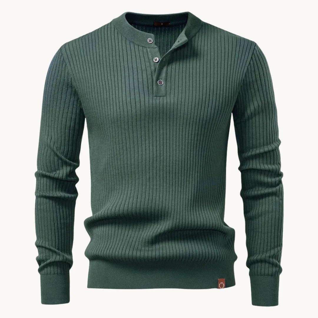 Marcus | Men's Sweater Button-Front Round Neck Everyday