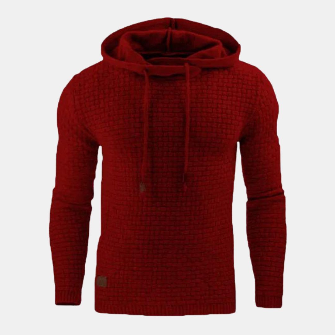 Marcus | Men's Waffle Knit Hoodie Pullover - Casual Weekend Layer
