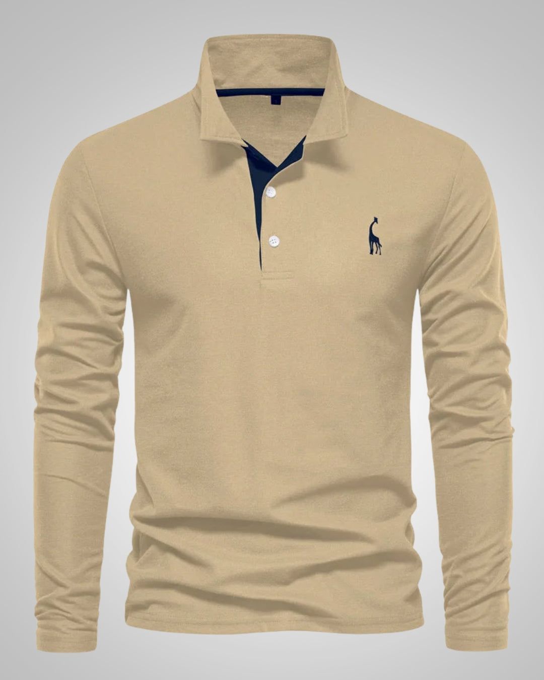 Evelien | Men's Long Sleeve Polo Shirt with Button Front