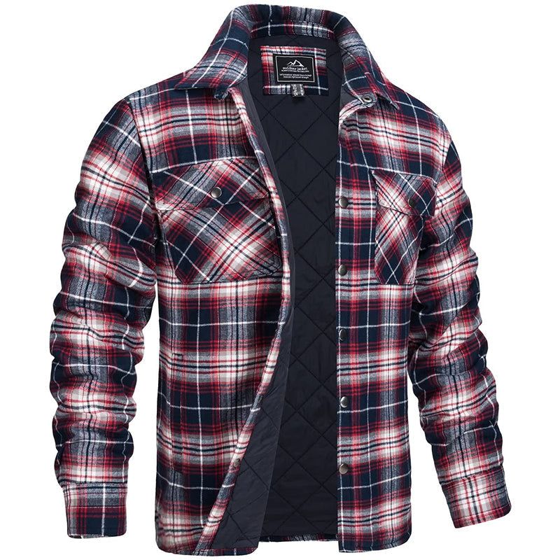 Men's Overshirt | Plaid Snap-Button Spring Layer