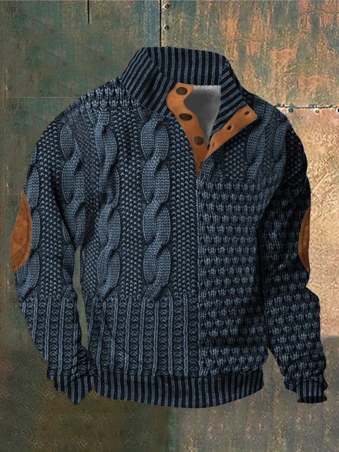 Men's Cable Knit Zip-Up Sweater – Casual Weekend Layer