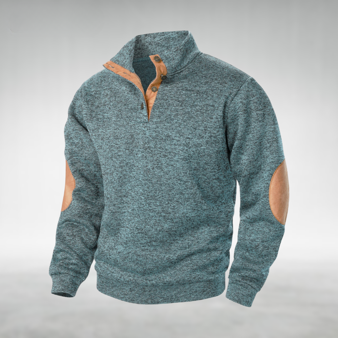 Laurent | Men's Quarter-Zip Sweater with Elbow Patches
