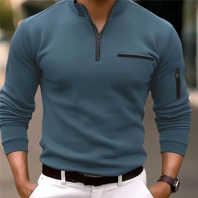 Marcus | Men's Zip Sweater with Pockets – Casual Everyday Layering