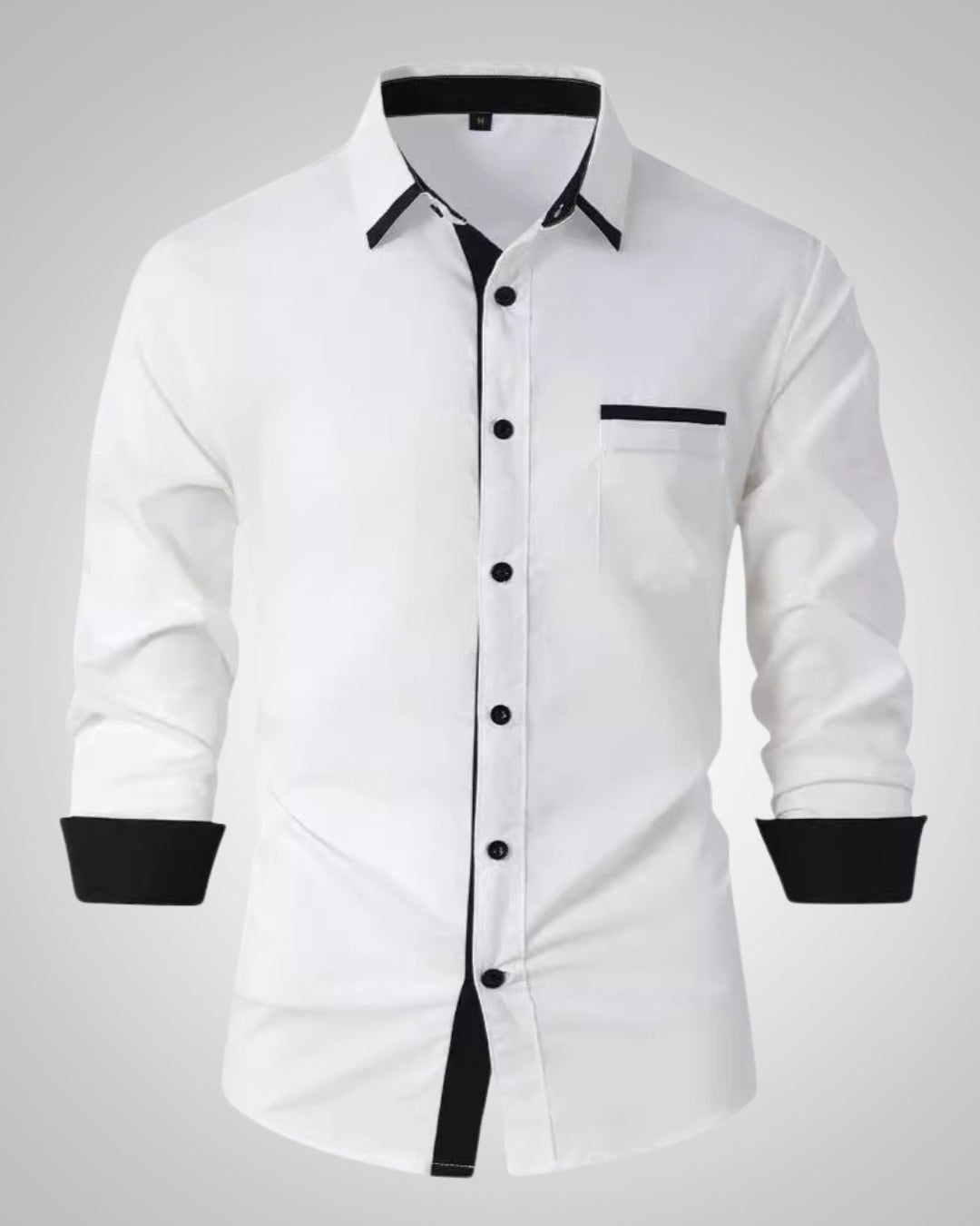 Blanche | Men's Classic Long Sleeve Shirt with Chest Pocket