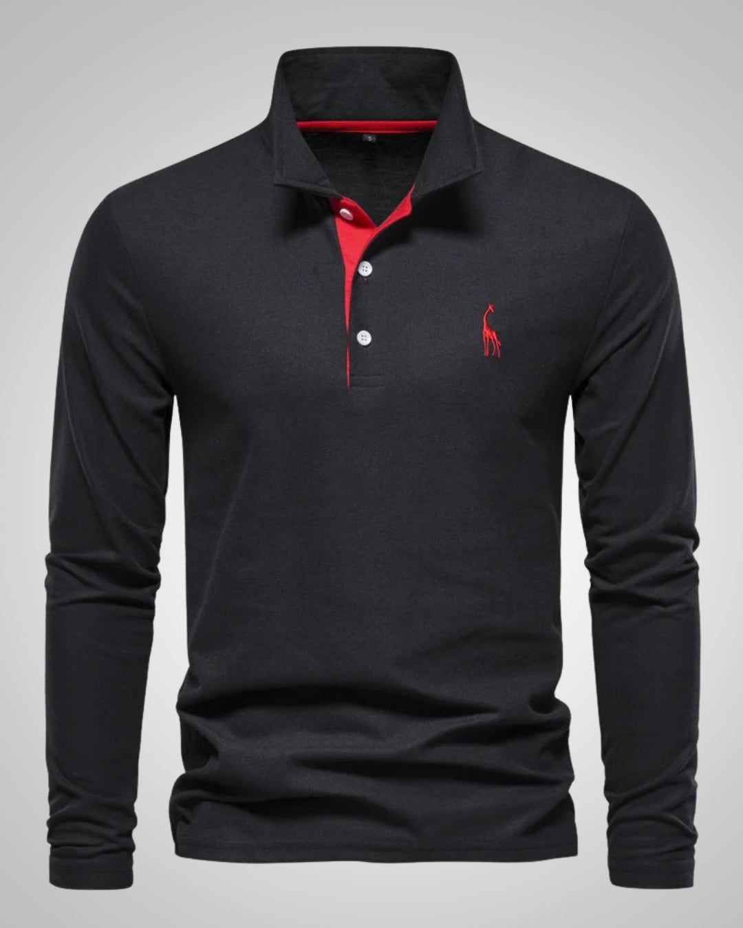 Evelien | Men's Long Sleeve Polo Shirt with Button Front
