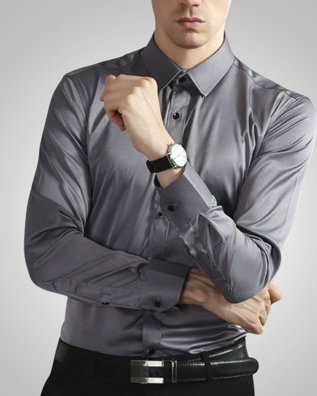 Editha | Men's Stretch Button-Front Shirt – Business Casual