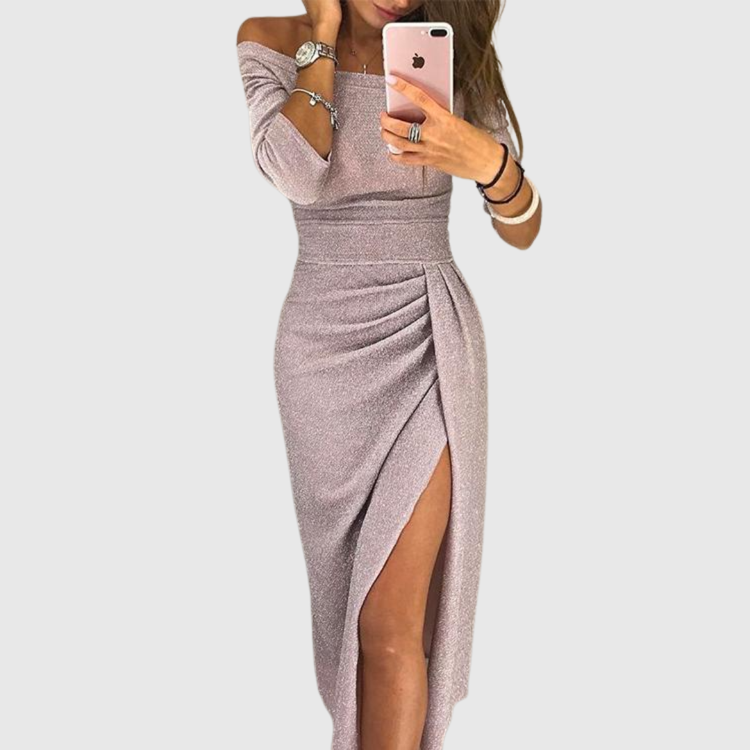 Sariel | Halter Neck Draped Maxi Dress for Women