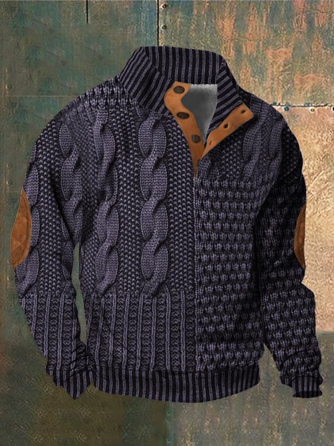 Men's Cable Knit Zip-Up Sweater – Casual Weekend Layer