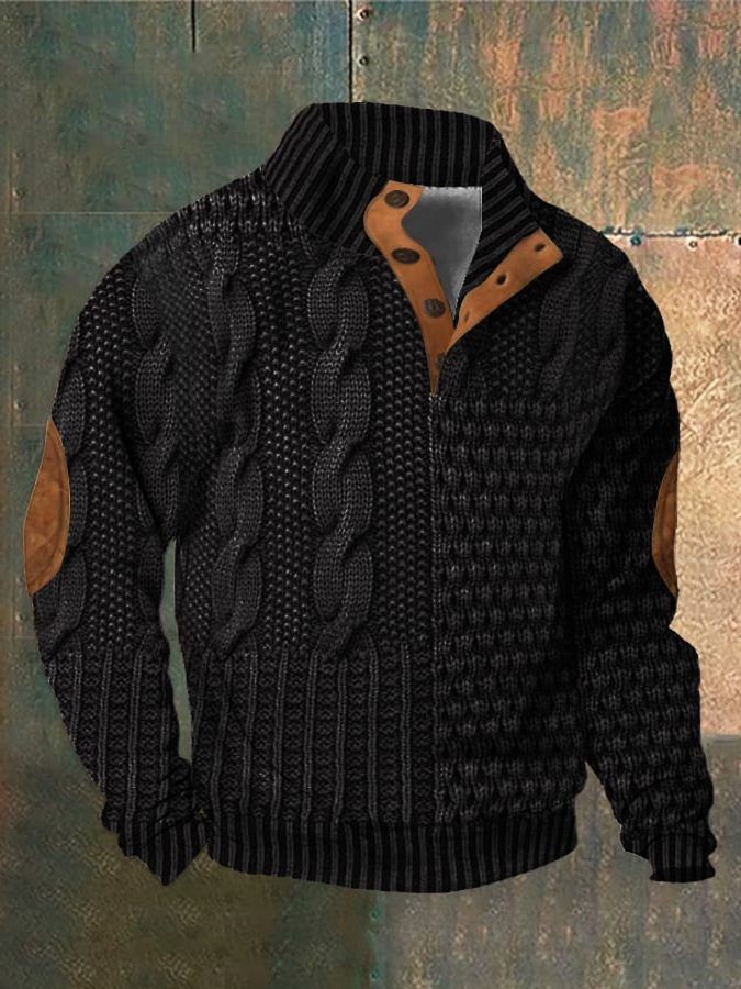 Men's Cable Knit Zip-Up Sweater – Casual Weekend Layer