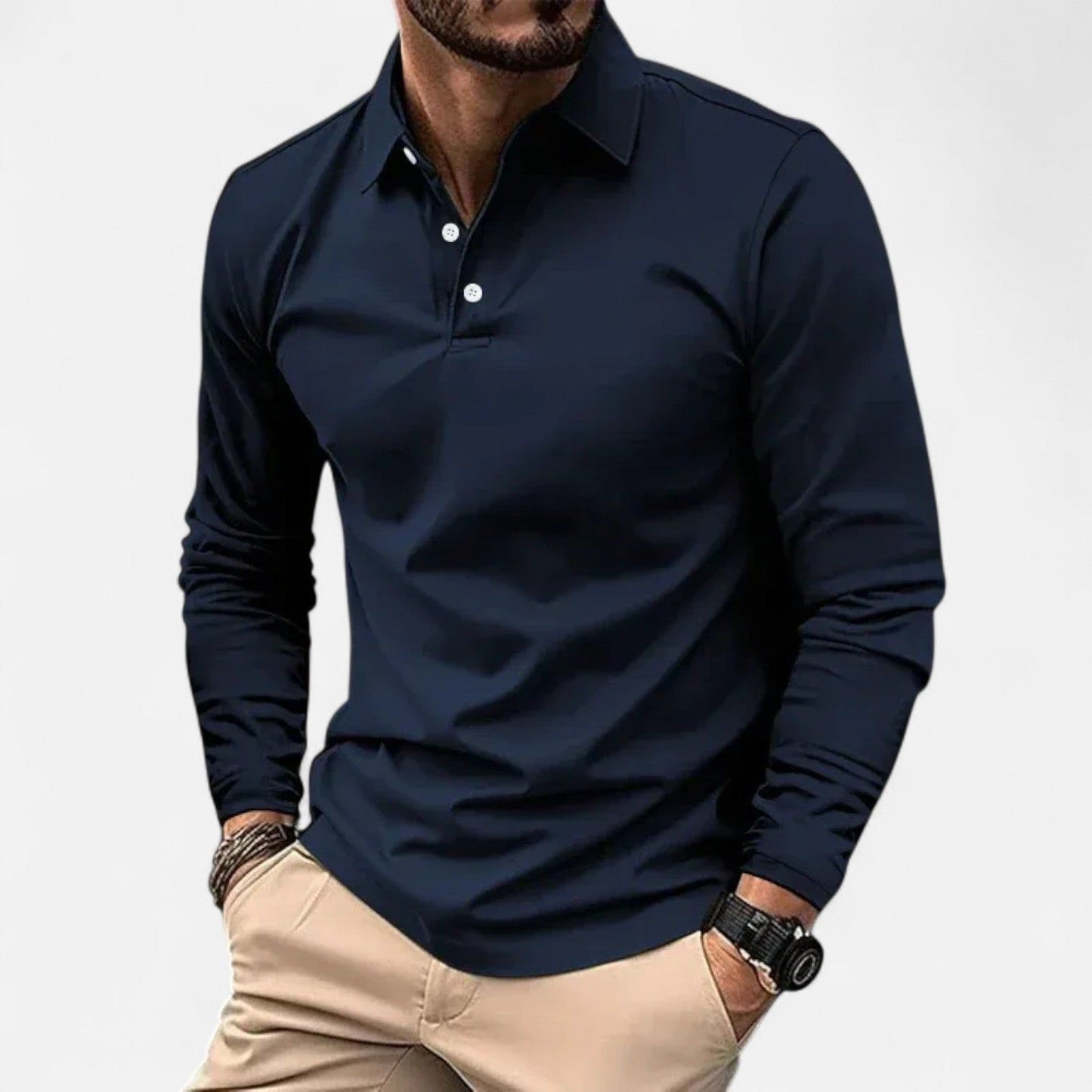 Jimmy | Men's Classic Regular-Fit Long Sleeve Polo Shirt