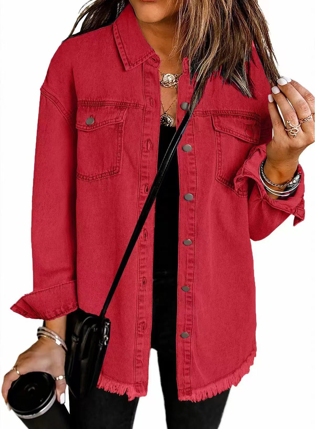 Alida | Collared Button-Front Jacket with Chest Pockets