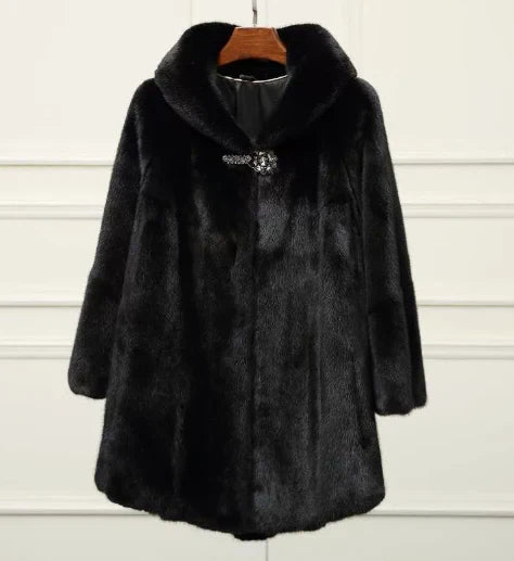 Anouk | Women's Hooded Long Coat with Plush Lining – Winter