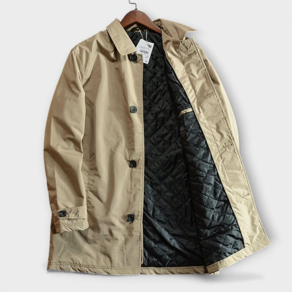 Otto | Waterproof Longline Coat with Stand Collar for Men