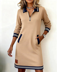 Della | Striped Long Sleeve Midi Dress for Women