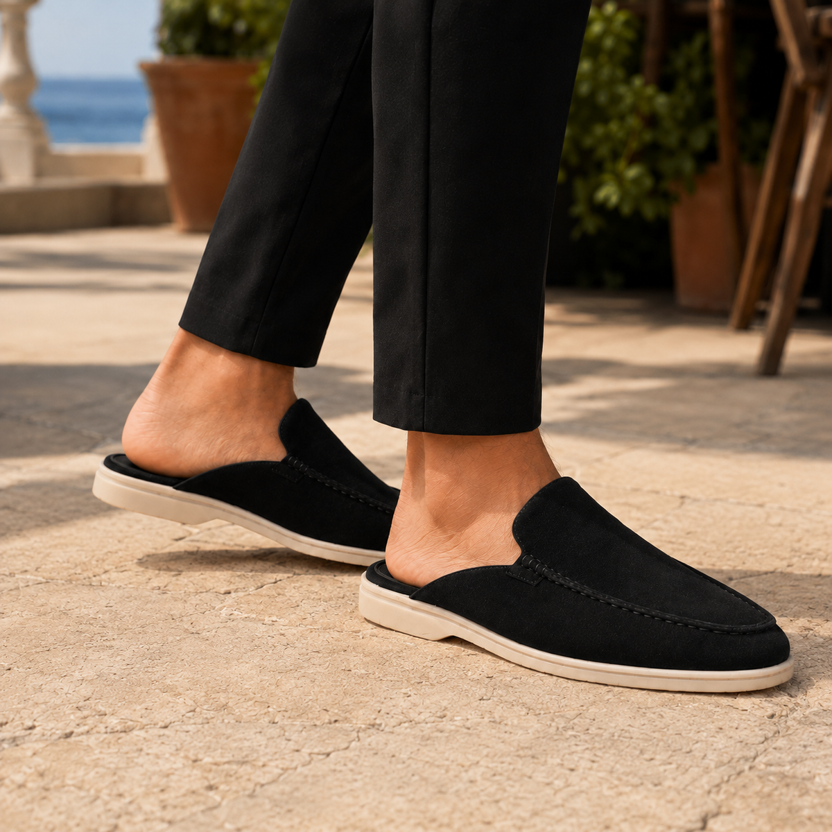 Emeryk | Suede Moccasin Mule Loafers for Men